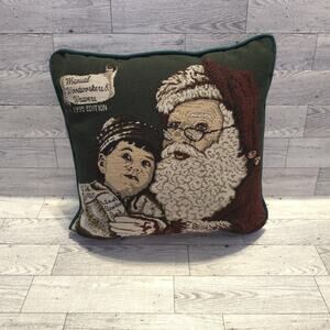 Manual Woodworkers & Weavers 1995 Collector Christmas Edition Pillow 12" X 11"